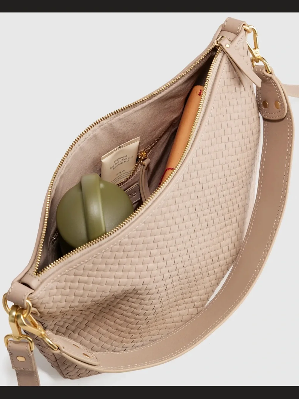 Sloane Handwoven Shoulder Bag - Taupe